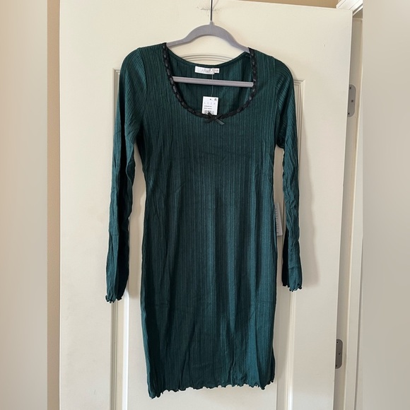 NWT Lush Brand Stretchy Bodycon Dress Long Sleeve Women’s Size Large - Picture 3 of 14